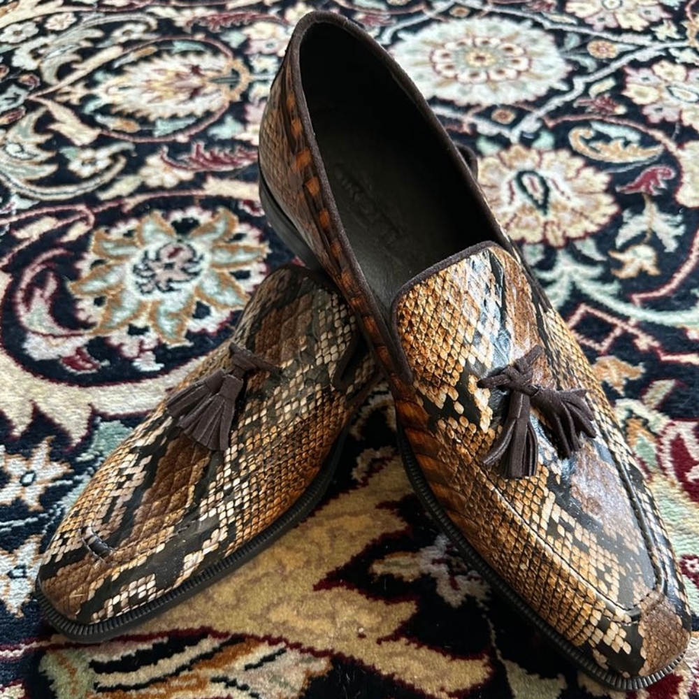 Girotti Snakeskin Stamped Shoes - US 11, Light Brown
